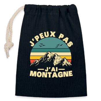 I Can't I Mountain Humor Gift - Closable cotton gift bag (14x20cm) - navy - Front
