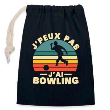 Ich kann nicht bowlen - Verschließbarer Geschenkbeutel aus Baumwolle (14x20cm) - Navy - Vorne
