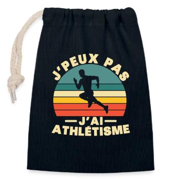 I can't I have athletics - Closable cotton gift bag (14x20cm) - navy - Front