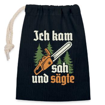 Holzfäller Waldarbeiter Kettensäge Förster - Verschließbarer Geschenkbeutel aus Baumwolle (14x20cm) - Navy - Vorne
