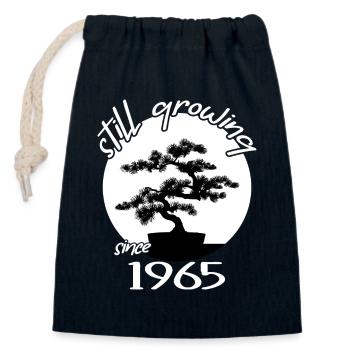 1965 geburtstag bonsai-baum "still growing"nebari - Verschließbarer Geschenkbeutel aus Baumwolle (14x20cm) - Navy - Vorne