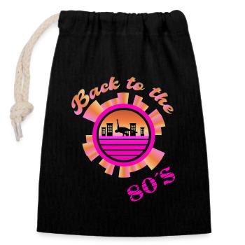 Retour au breakdance des années 80 - Sac cadeau en coton avec cordon (14 x 20 cm) - noir - Devant