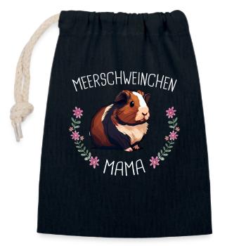 Meerschweinchen Kurzhaar Langhaar Crested - Verschließbarer Geschenkbeutel aus Baumwolle (14x20cm) - Navy - Vorne