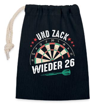 Dart Darts Dartspieler Dartsport - Verschließbarer Geschenkbeutel aus Baumwolle (14x20cm) - Navy - Vorne