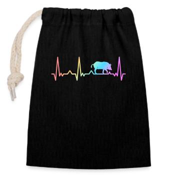 Wild boar hunter wild boar hunting forest wild boar - Closable cotton gift bag (14x20cm) - black - Front