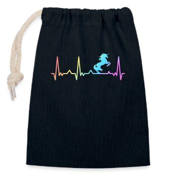 Unicorn Unicorns Mythical Creatures Mystical - Closable cotton gift bag (14x20cm) - navy - Front