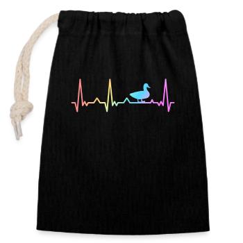Duck Duck Bird Animal Quack - Closable cotton gift bag (14x20cm) - black - Front