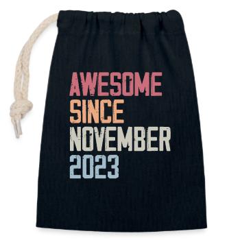 Birthday gift in November 2023 - Closable cotton gift bag (14x20cm) - navy - Front