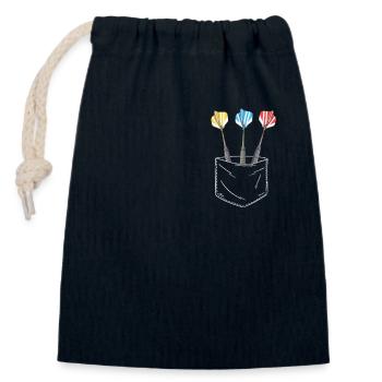 Dart Darts Dartspieler Dartsport - Verschließbarer Geschenkbeutel aus Baumwolle (14x20cm) - Navy - Vorne