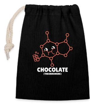 Chimiste Chimie Science Atome Molécule - Sac cadeau en coton avec cordon (14 x 20 cm) - noir - Devant