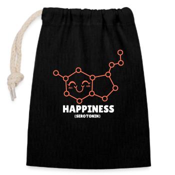 Chimiste Chimie Science Atome Molécule - Sac cadeau en coton avec cordon (14 x 20 cm) - noir - Devant