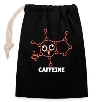 Chimiste Chimie Science Atome Molécule - Sac cadeau en coton avec cordon (14 x 20 cm) - noir - Devant