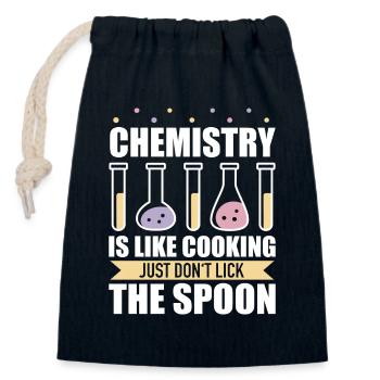 Chimiste Chimie Science Atome Molécule - Sac cadeau en coton avec cordon (14 x 20 cm) - bleu marine - Devant