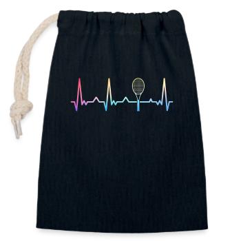 Joueur de tennis - Sac cadeau en coton avec cordon (14 x 20 cm) - bleu marine - Devant