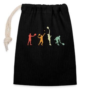 Joueur de tennis - Sac cadeau en coton avec cordon (14 x 20 cm) - noir - Devant