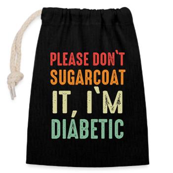 Diabetes Diabetiker T1D Insulin - Verschließbarer Geschenkbeutel aus Baumwolle (14x20cm) - Schwarz - Vorne