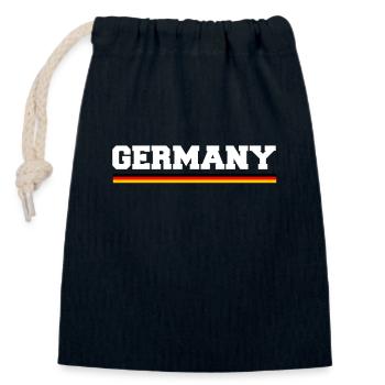 Allemagne Drapeau allemand Nation Pays - Sac cadeau en coton avec cordon (14 x 20 cm) - bleu marine - Devant