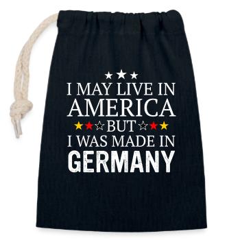 Allemagne Drapeau allemand Nation Pays - Sac cadeau en coton avec cordon (14 x 20 cm) - bleu marine - Devant
