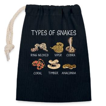 Snake, Snake, Animal - Closable cotton gift bag (14x20cm) - navy - Front