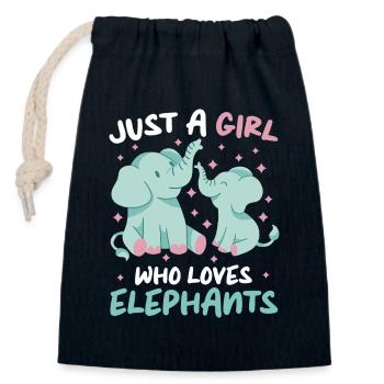 Elefant Tier Elefanten Zoo - Verschließbarer Geschenkbeutel aus Baumwolle (14x20cm) - Navy - Vorne