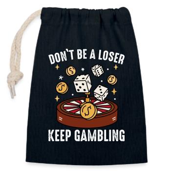 Casino Jeux de hasard Casino Las Vegas Joueurs - Sac cadeau en coton avec cordon (14 x 20 cm) - bleu marine - Devant