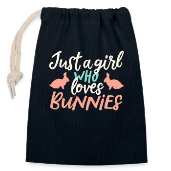 Lapin, Lapin, Animal, Animal De Compagnie, Lapins - Sac cadeau en coton avec cordon (14 x 20 cm) - bleu marine - Devant