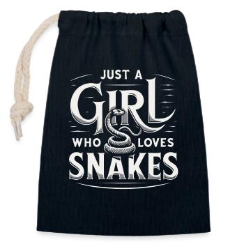 Snake, Snake, Animal - Closable cotton gift bag (14x20cm) - navy - Front