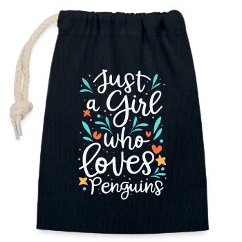 Pinguin Pinguine Tier - Verschließbarer Geschenkbeutel aus Baumwolle (14x20cm) - Navy - Vorne