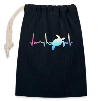 Turtle Sea Turtle Turtle Animal - Closable cotton gift bag (14x20cm) - navy - Front