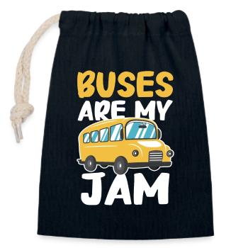 Bus Busfahrer Schulbus - Verschließbarer Geschenkbeutel aus Baumwolle (14x20cm) - Navy - Vorne