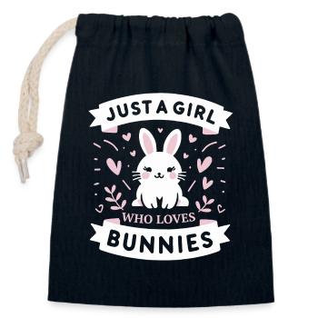 Lapin, Lapin, Animal, Animal De Compagnie, Lapins - Sac cadeau en coton avec cordon (14 x 20 cm) - bleu marine - Devant