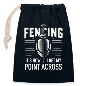 Fencing Fencer - Closable cotton gift bag (14x20cm) - navy - Front