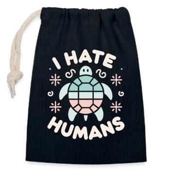 Turtle Sea Turtle Turtle Animal - Closable cotton gift bag (14x20cm) - navy - Front