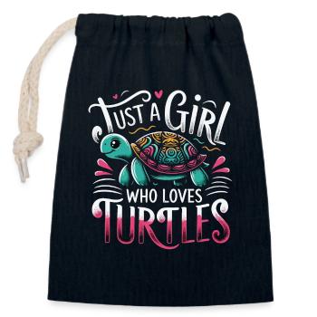 Turtle Sea Turtle Turtle Animal - Closable cotton gift bag (14x20cm) - navy - Front