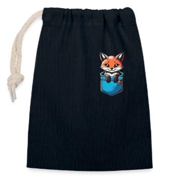 Fuchs Füchse Tier - Verschließbarer Geschenkbeutel aus Baumwolle (14x20cm) - Navy - Vorne