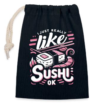 Sushi Japanisches Essen Maki Sushi Kawaii - Verschließbarer Geschenkbeutel aus Baumwolle (14x20cm) - Navy - Vorne