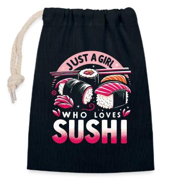 Sushi Japanisches Essen Maki Sushi Kawaii - Verschließbarer Geschenkbeutel aus Baumwolle (14x20cm) - Navy - Vorne