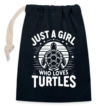 Turtle Sea Turtle Turtle Animal - Closable cotton gift bag (14x20cm) - navy - Front