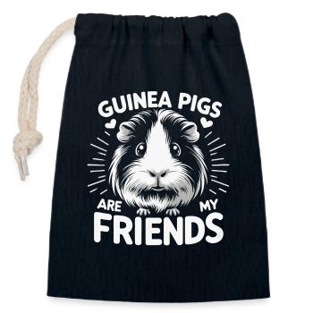 Guinea pig - Closable cotton gift bag (14x20cm) - navy - Front