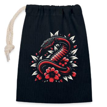 Snake, Snake, Animal - Closable cotton gift bag (14x20cm) - navy - Front