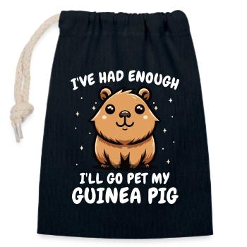Guinea pig - Closable cotton gift bag (14x20cm) - navy - Front