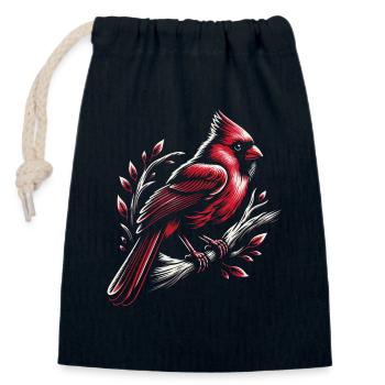Kardinal Rotkardinal Vogel Roter Kardinal - Verschließbarer Geschenkbeutel aus Baumwolle (14x20cm) - Navy - Vorne