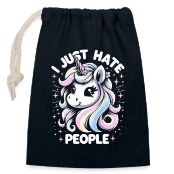 Licorne Licornes Conte de fées Magique - Sac cadeau en coton avec cordon (14 x 20 cm) - bleu marine - Devant