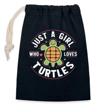 Turtle Sea Turtle Turtle Animal - Closable cotton gift bag (14x20cm) - navy - Front