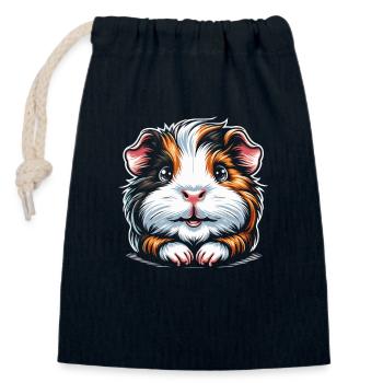 guinea pig - Closable cotton gift bag (14x20cm) - navy - Front