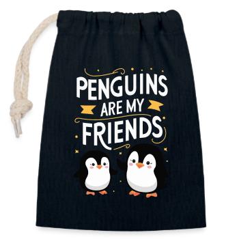 Pinguin Pinguine Tier - Verschließbarer Geschenkbeutel aus Baumwolle (14x20cm) - Navy - Vorne