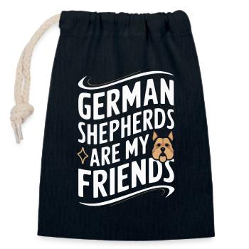 German Shepherd Dog Malinois - Closable cotton gift bag (14x20cm) - navy - Front