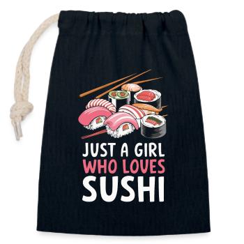 Sushi Japanisches Essen Maki Sushi Kawaii - Verschließbarer Geschenkbeutel aus Baumwolle (14x20cm) - Navy - Vorne