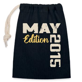 Mai 2015 Anniversaire Mai 2015 Cadeau Mai 2015 Mai - Sac cadeau en coton avec cordon (14 x 20 cm) - bleu marine - Devant