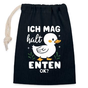 Mallard, Duck, Duck, Dark Duck, Bird - Closable cotton gift bag (14x20cm) - navy - Front